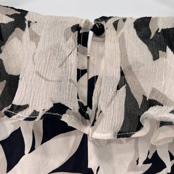 ST. JOHN Silk Floral Ruffle Blouse - Picture 4 of 7